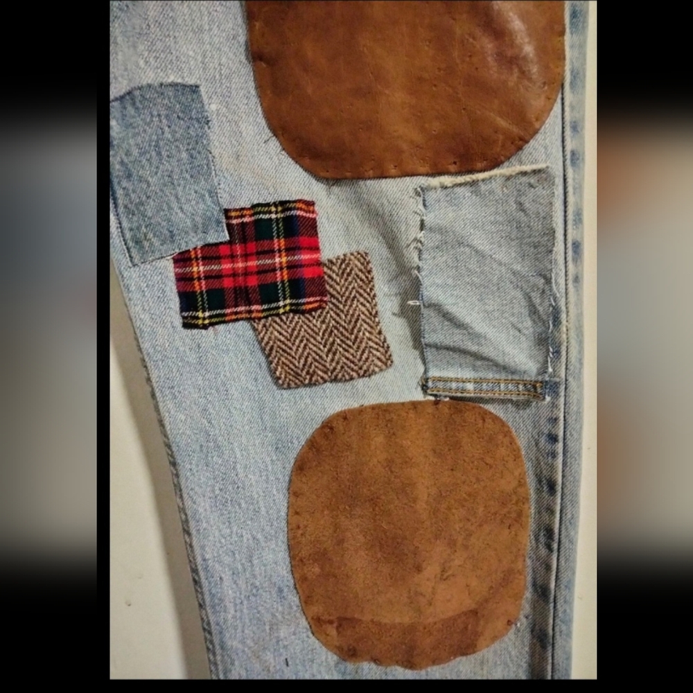 Levi's Vintage Custom Made Patchwork Straight Leg… - image 6